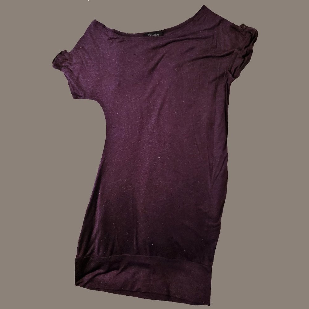 Sparkle plum off shoulder dress